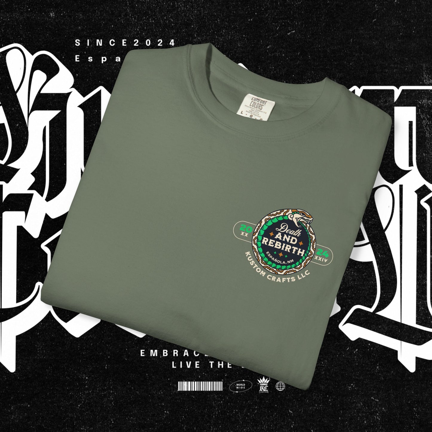 Death and Rebirth Snake Graphic Tee, Death Rebirth Unisex T-shirt, Streetwear Alternative Fashion, Serpent Design Shirt, Edgy Clothing