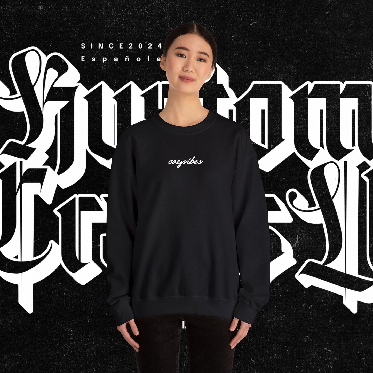 Cozy Vibes Embroidery Heavy Blend™ Crewneck Sweatshirt