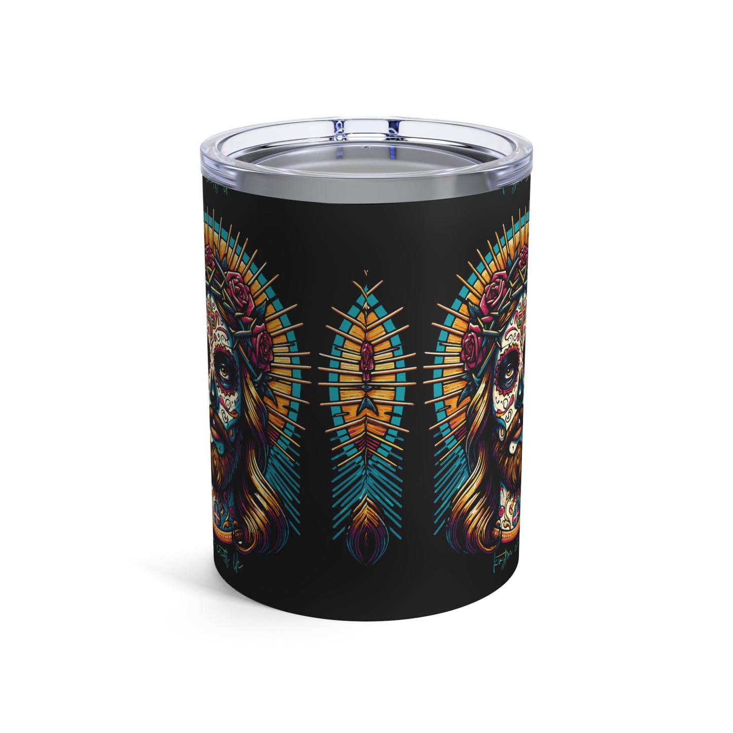 Jesucristo Day of the Dead Tumbler, Artistic 10oz Mug, Day of the Dead Drinkware, Halloween Gift, Colorful Travel Tumbler, Unique Home Decor