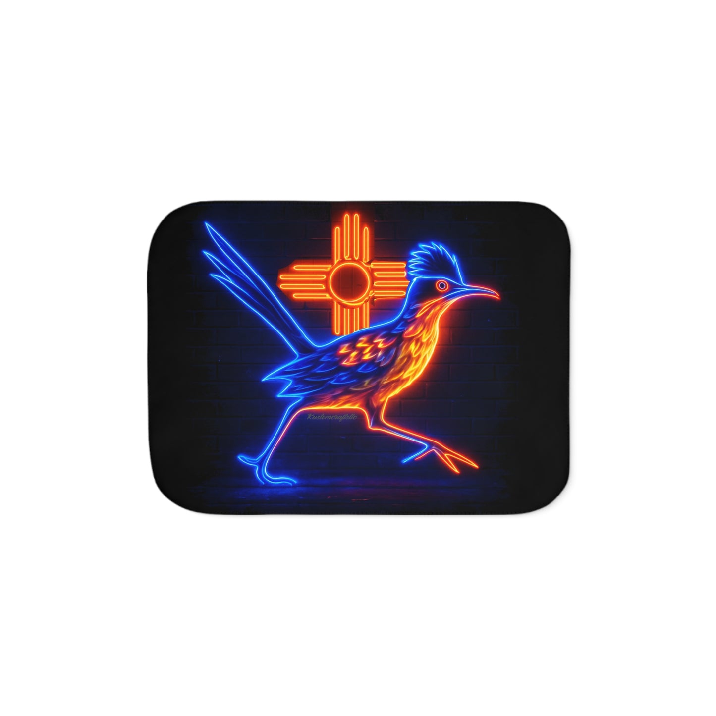 Neon Roadrunner Sherpa Blanket, Cozy Home Decor, Gifts for Bird Lovers, Warm Throw Blanket for All Seasons