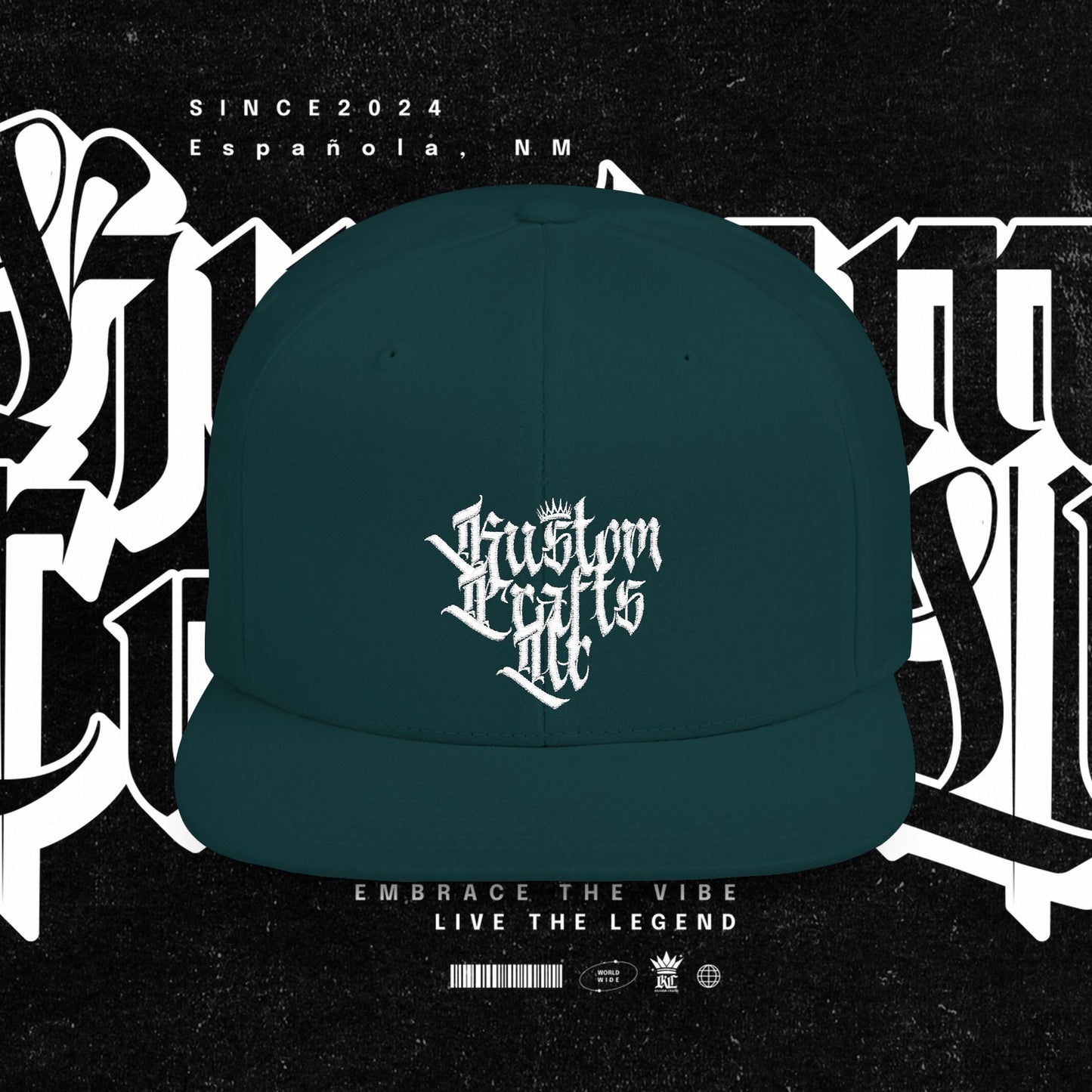 Custom Flat Bill Snapback Hat | Embrace the Vibe, Live the Legend | Perfect for Streetwear, Festivals, Casual Outings, Gifts