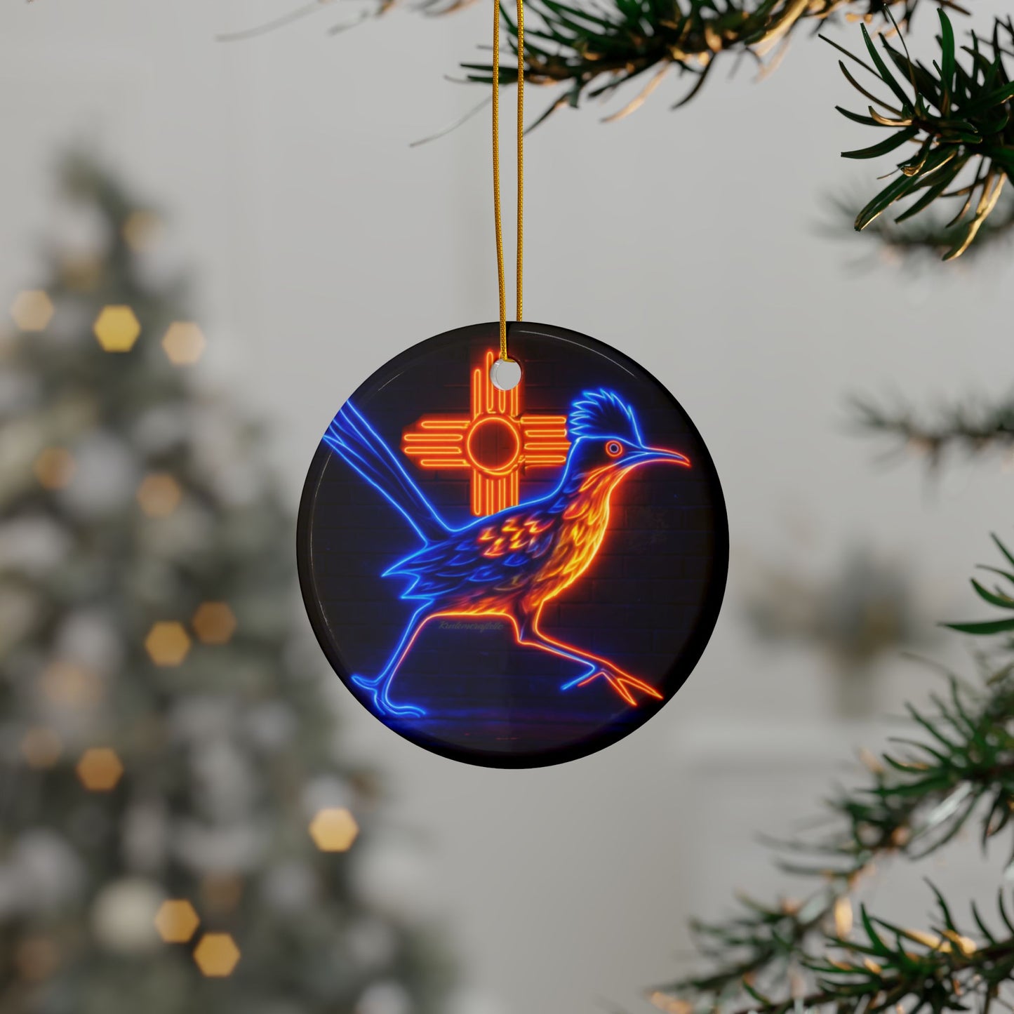Ceramic Ornaments - Neon Roadrunner Ornament
