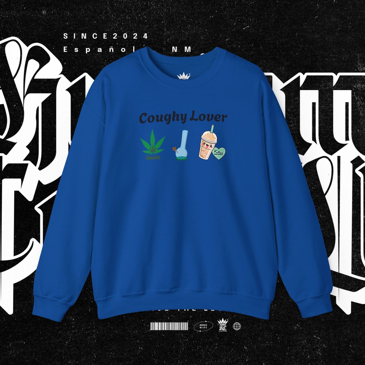Coughy Lover Crewneck Sweatshirt | Cozy Pullover for Cannabis Enthusiasts, Gift for Holidays, Casual Wear, Trendy Sweatshirt