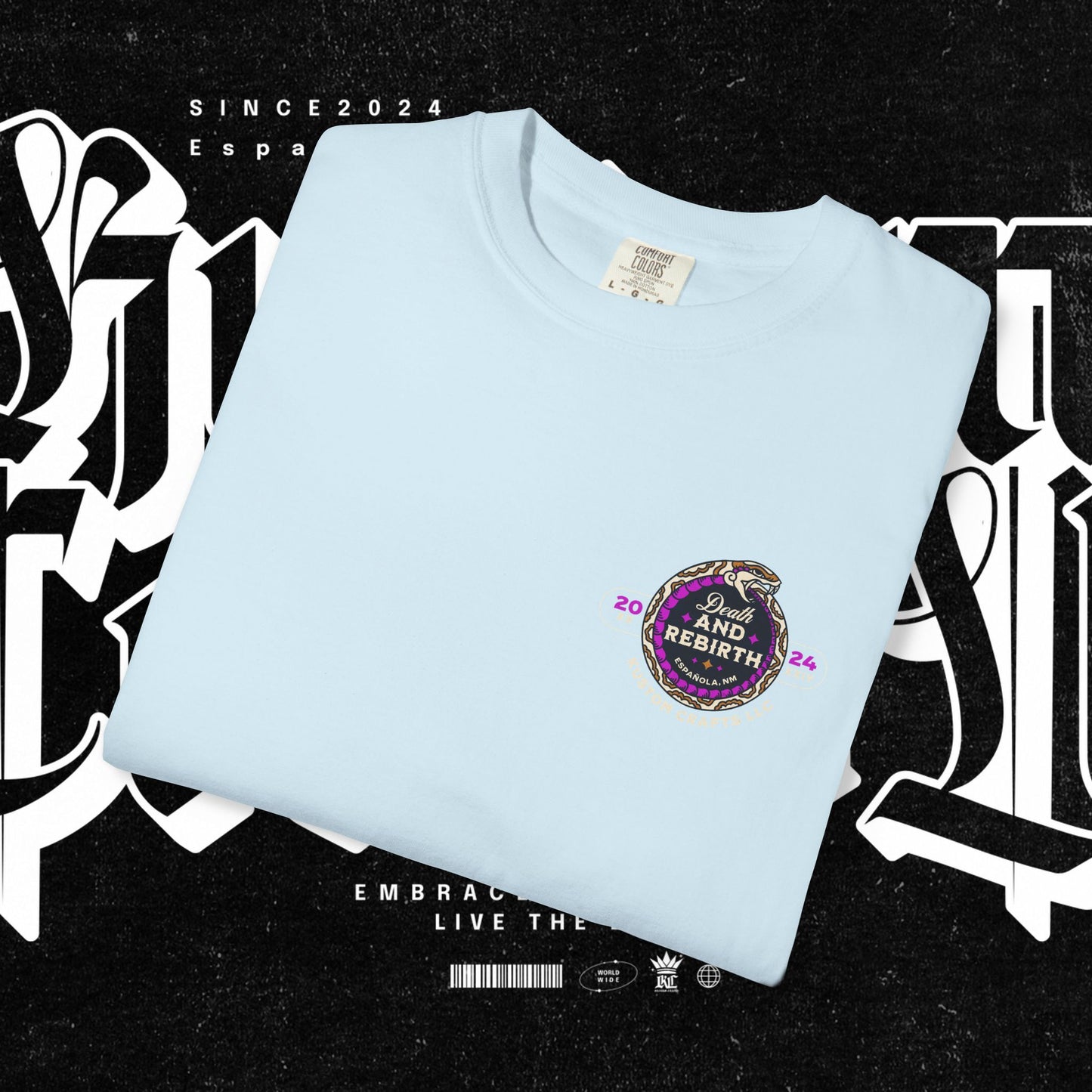 Death and Rebirth Bright Purple/Pink Snake Graphic Tee, Death Rebirth Unisex T-shirt, Streetwear Alternative Fashion, Serpent Design Shirt, Edgy Clothing