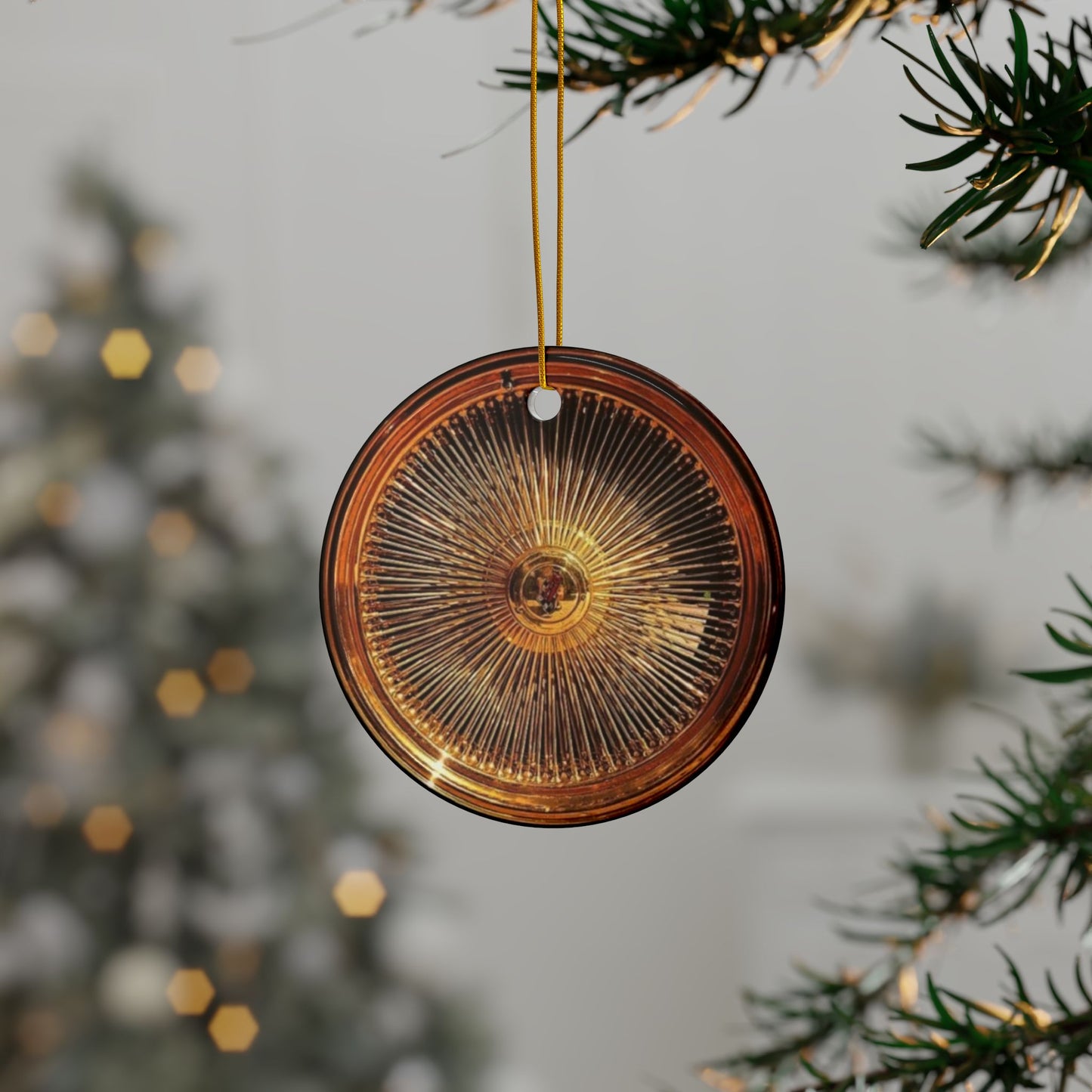 Ceramic Ornaments - Lowrider Gold Rim Design