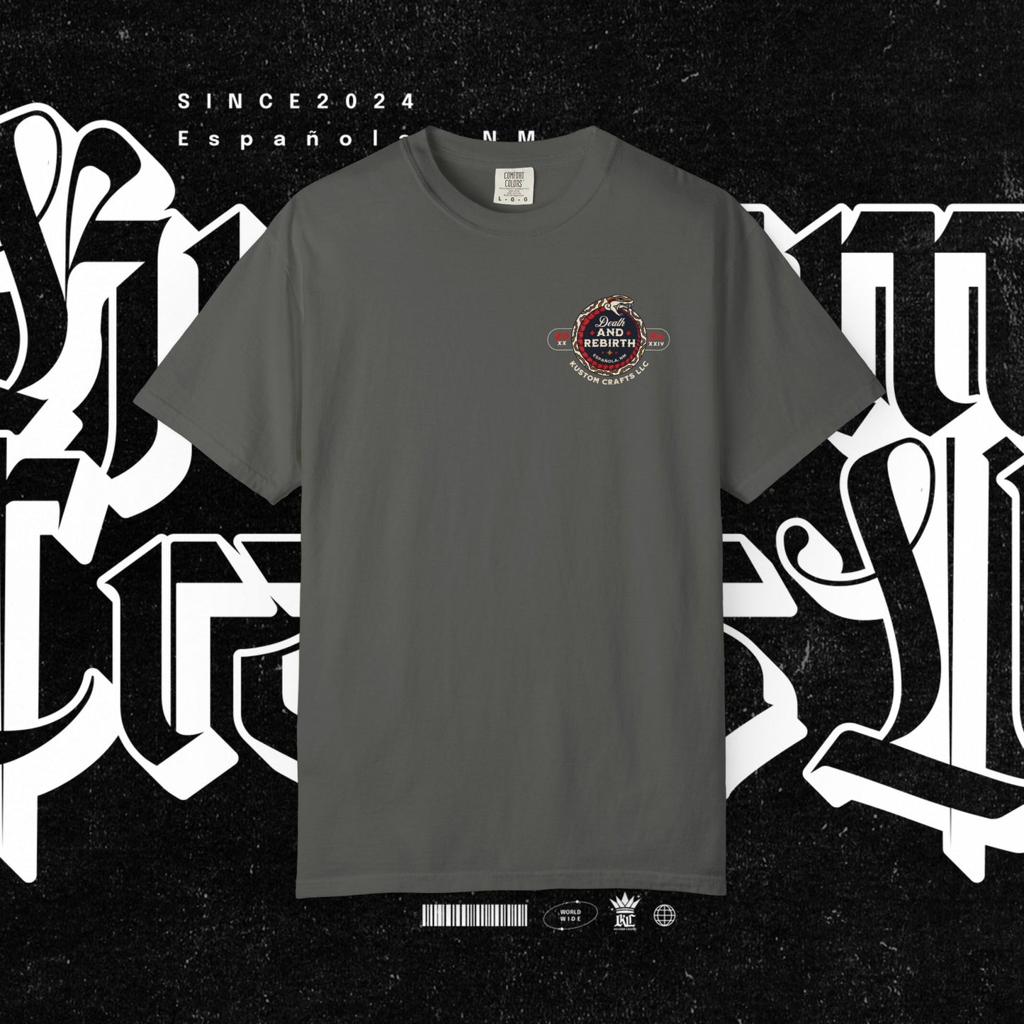 Death and Rebirth Red Snake Graphic Tee, Death Rebirth Unisex T-shirt, Streetwear Alternative Fashion, Serpent Design Shirt, Edgy Clothing