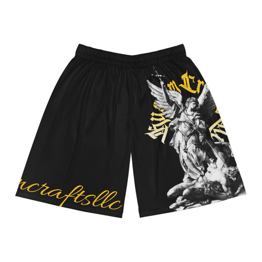 Saint Michael, Athletic Wear, Summer Sports Shorts, Gift for Basketball Lovers, Trendy Fitness Apparel