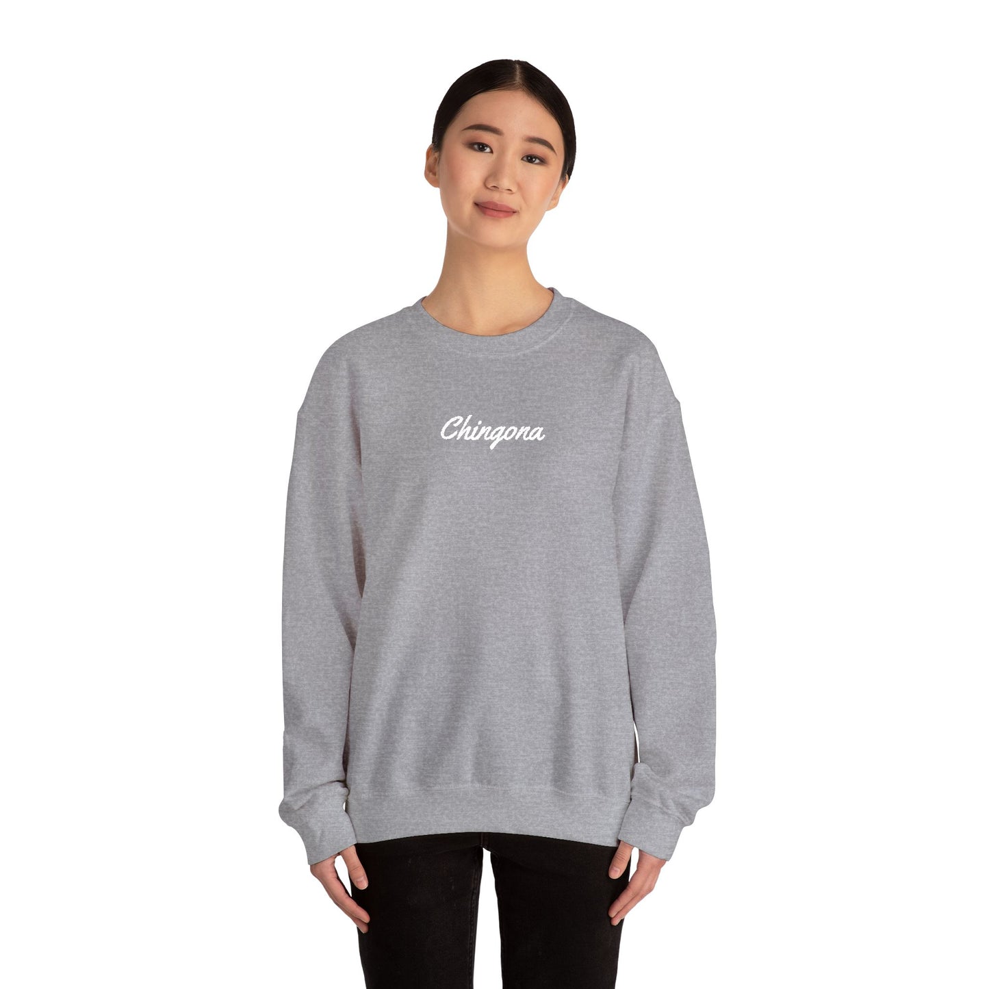 Chingona Embroidery  Heavy Blend Crewneck Sweatshirt
