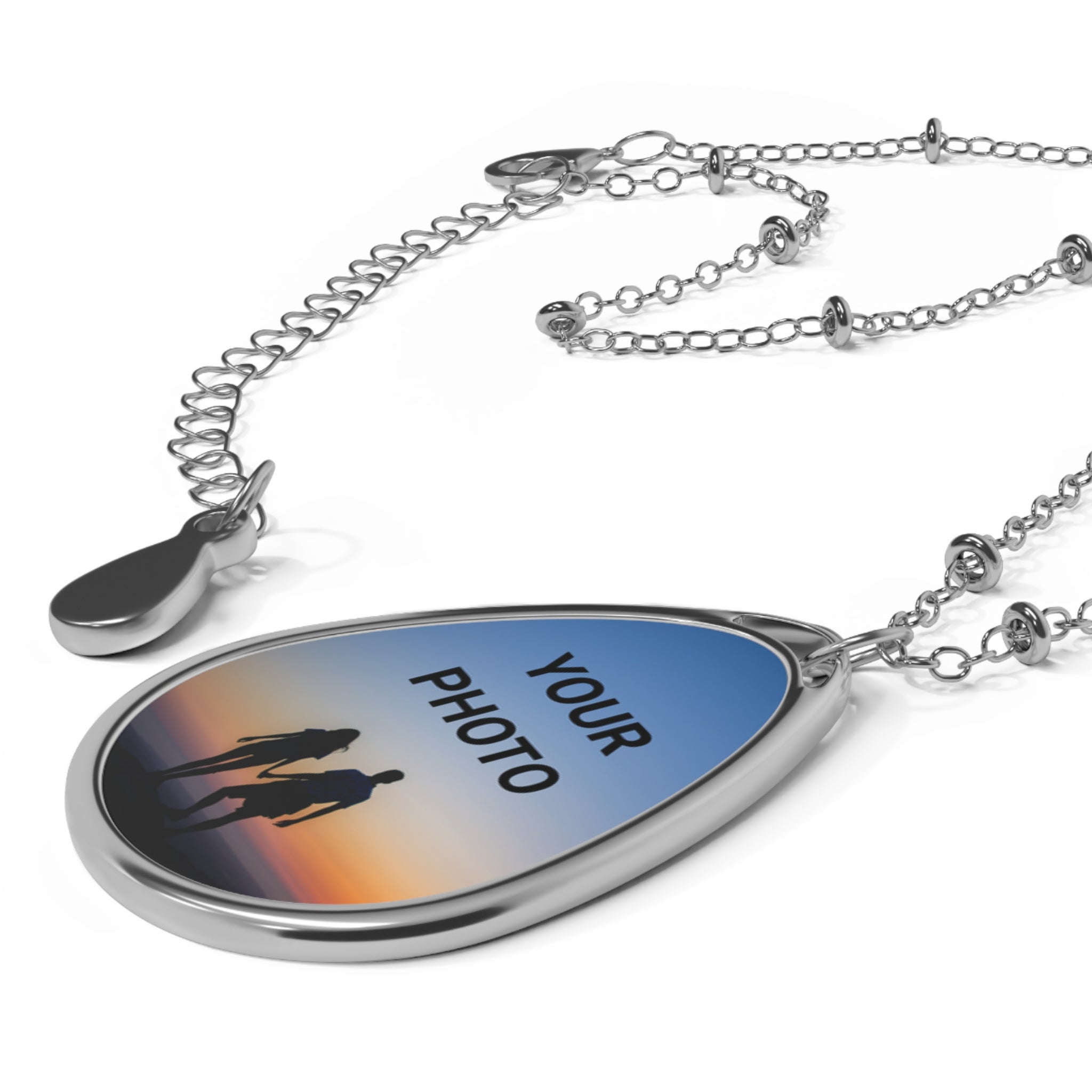 Personalized Teardrop Photo Pendant