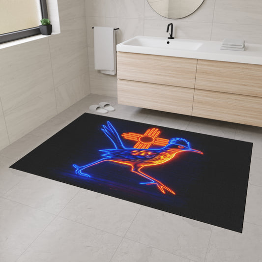 Bright Neon Roadrunner Floor Mat, Colorful Welcome Mat, Outdoor Rug, Unique Home Decor, Southwestern Vibes