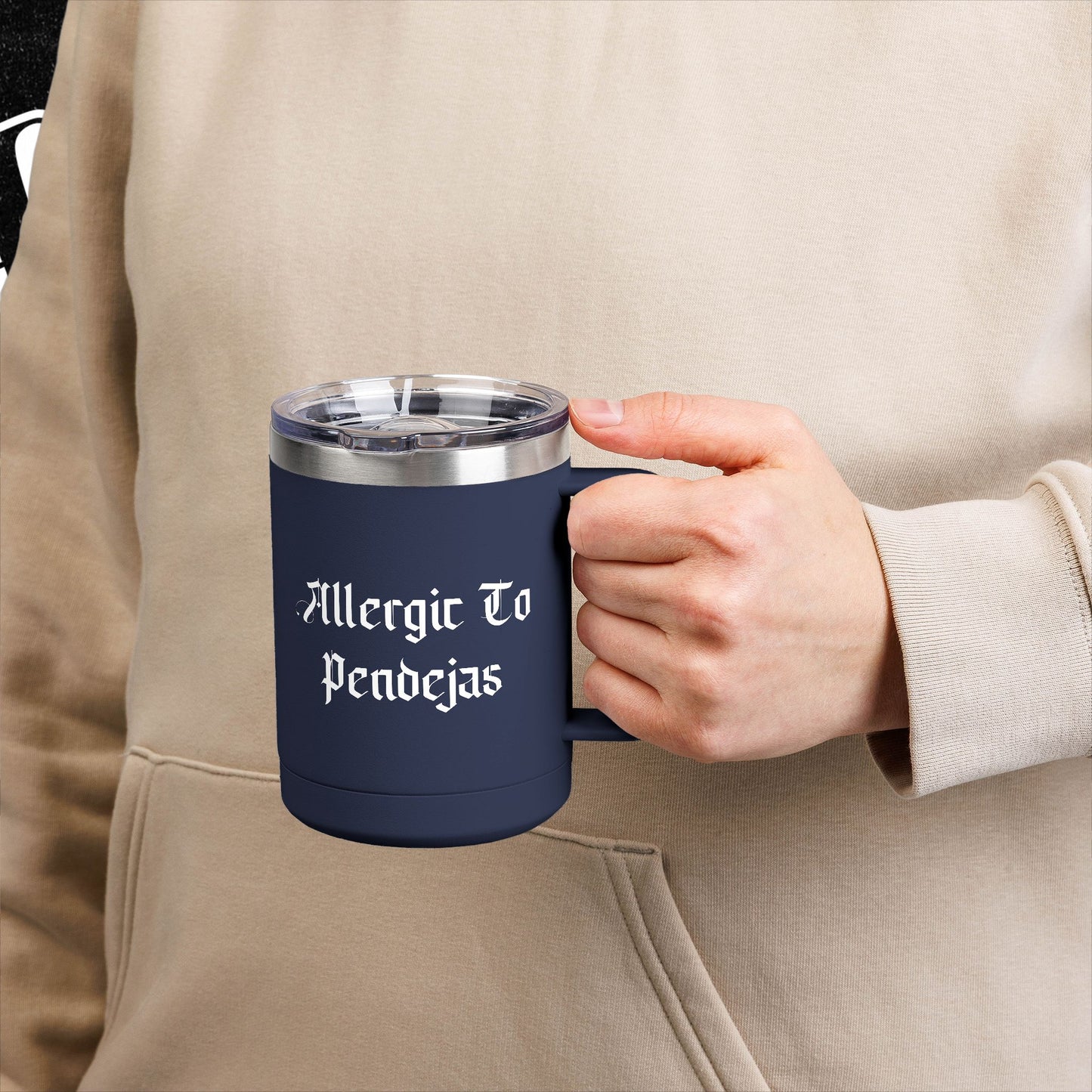 Allergic To Pendejas Coffee Mug Tumbler, 15oz - Stylish Drinkware for Coffee Lovers, Funny Gift for Friends, Unique Travel Mug, [...]