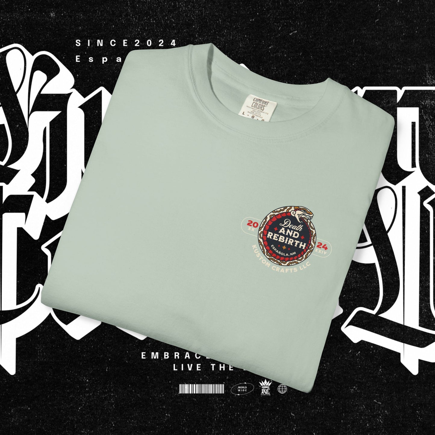 Death and Rebirth Red Snake Graphic Tee, Death Rebirth Unisex T-shirt, Streetwear Alternative Fashion, Serpent Design Shirt, Edgy Clothing