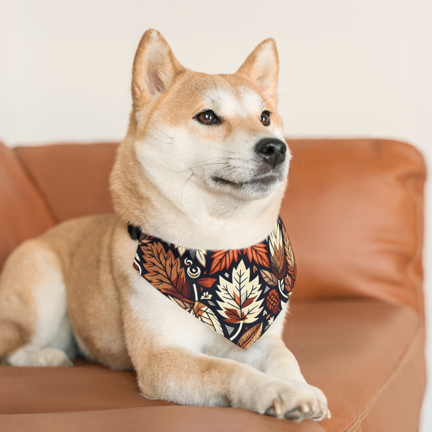 Bohemian Floral Pet Bandana Collar, Autumn Dog Accessory, Adjustable Pet Scarf, Fall Pet Fashion, Stylish Dog Bandana