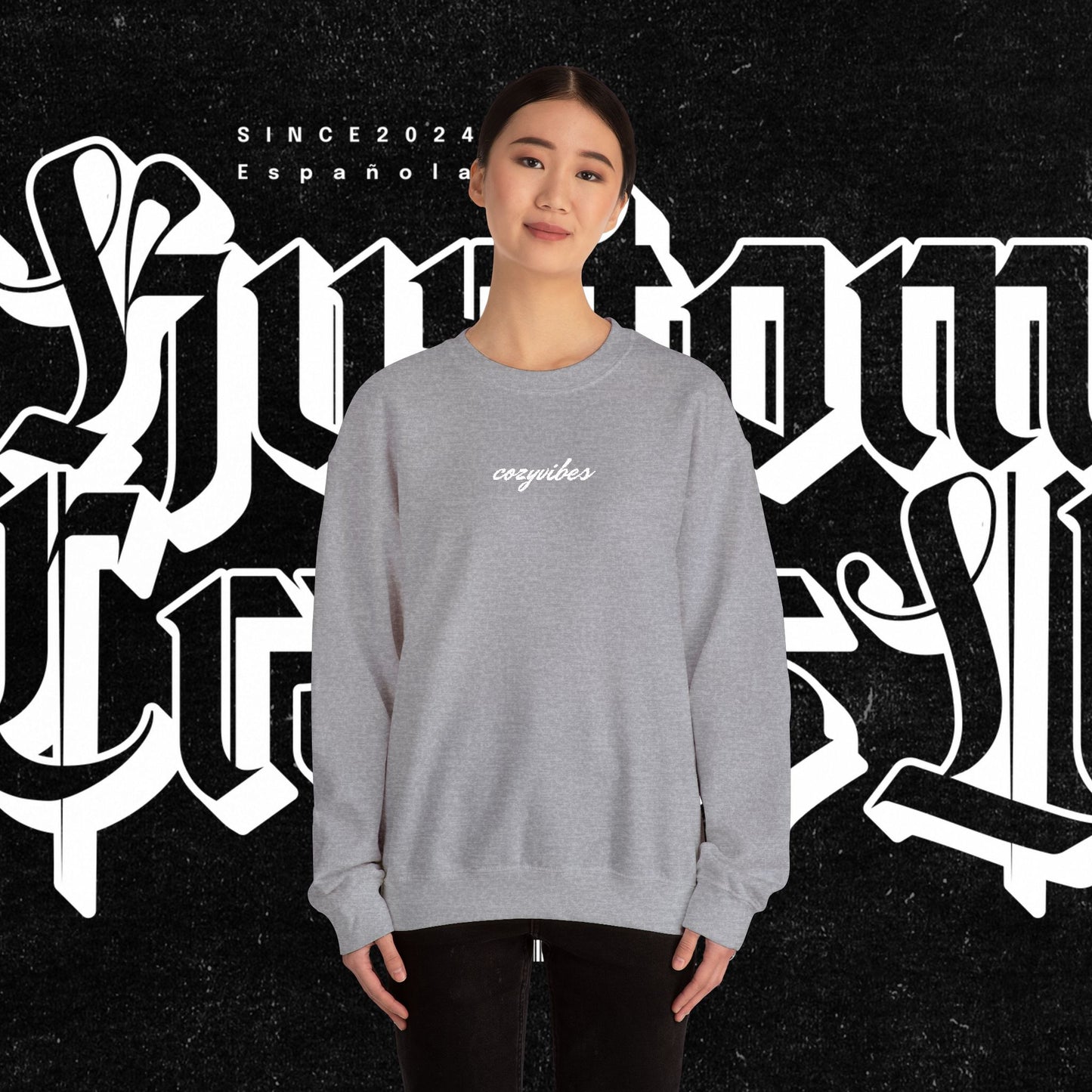 Cozy Vibes Embroidery Heavy Blend™ Crewneck Sweatshirt