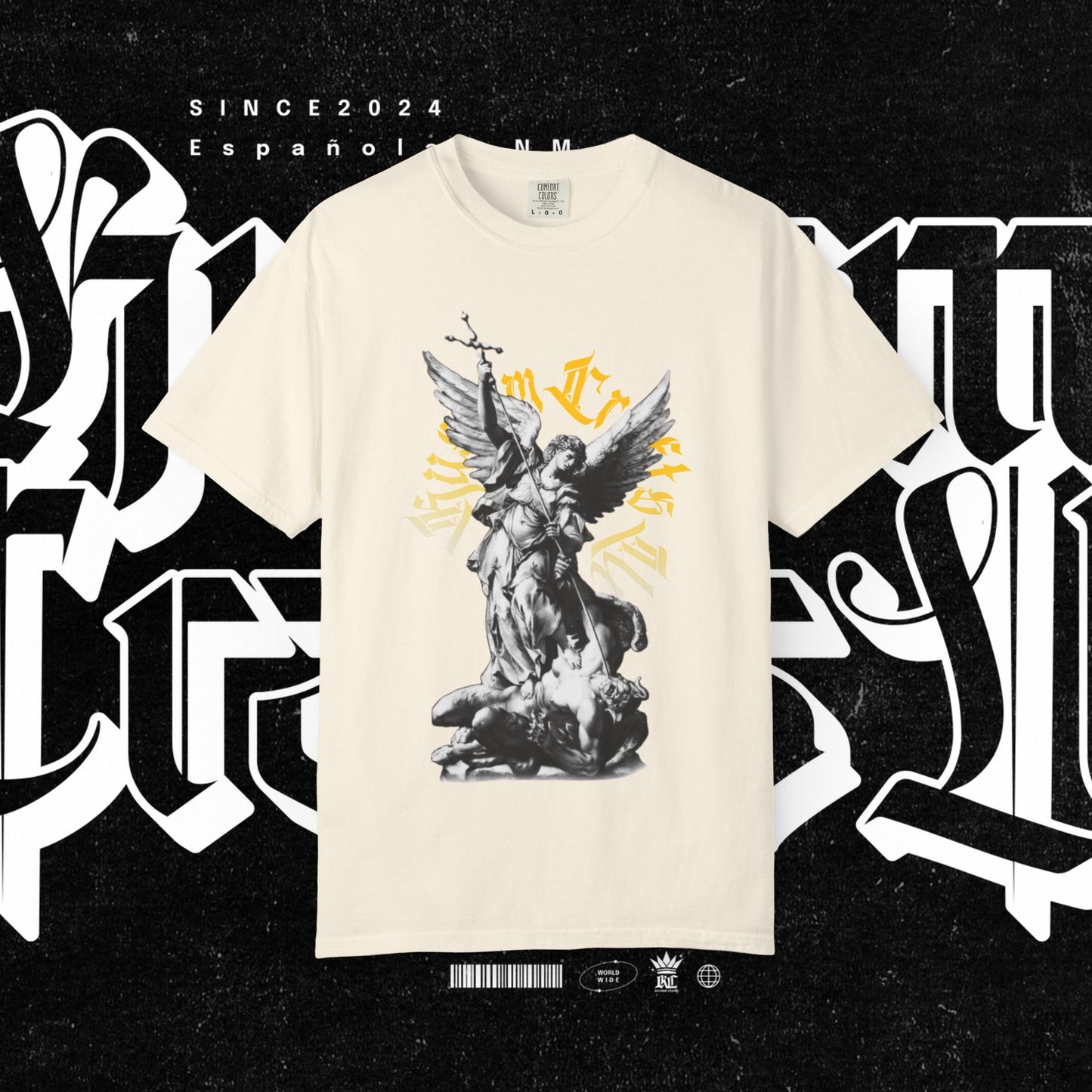 Saint Micheal Vintage-Inspired Graphic T-Shirt featuring Angel Design, Perfect for Casual Wear, Gift for Art Lovers, Streetwear Essential, Unisex Tee