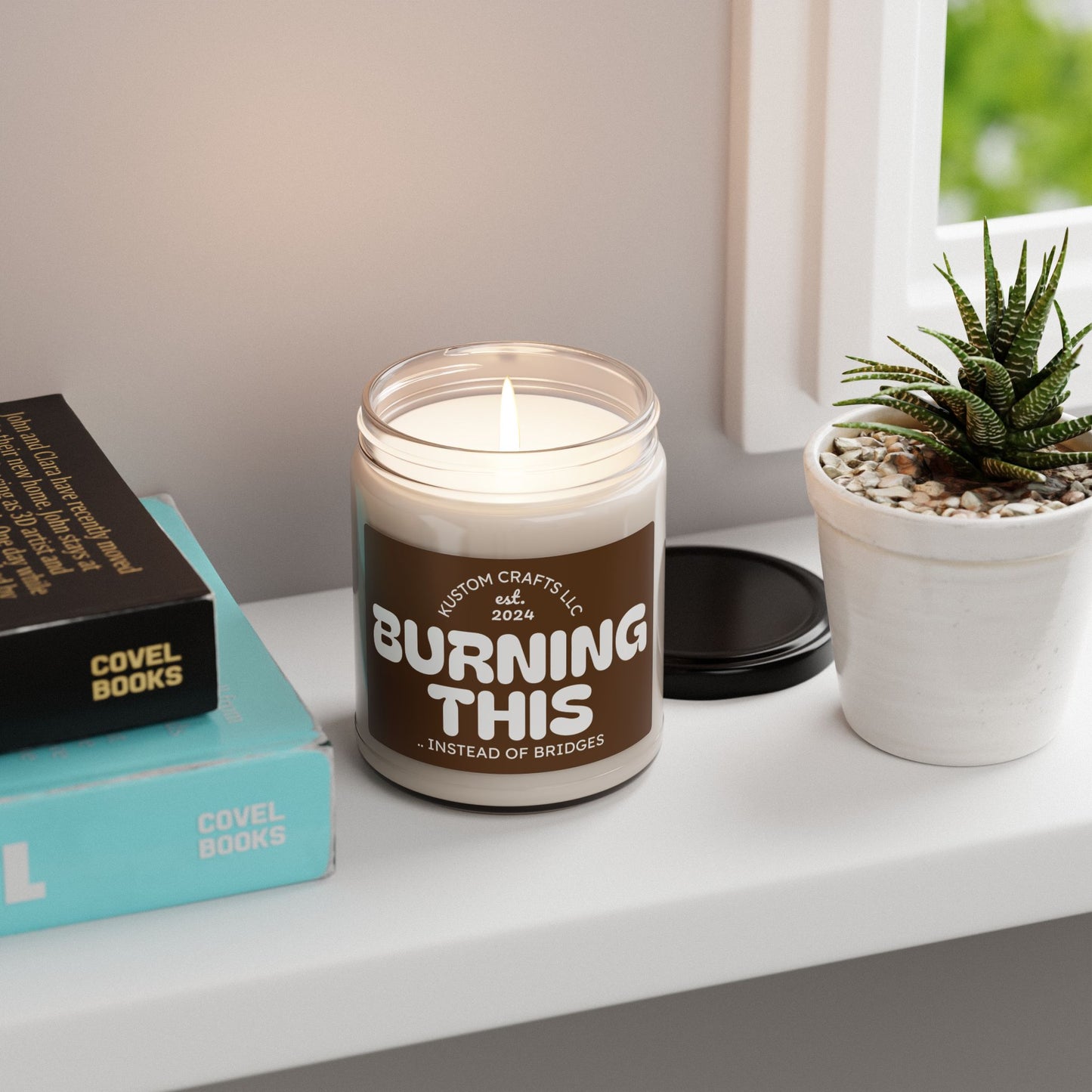 Burning This...INSTEAD OF BRIDGES Scented Soy Candle | Relaxation Gift, Stress Relief Wax Candle, Home Décor, Thoughtful Gift, Self-Care Essential