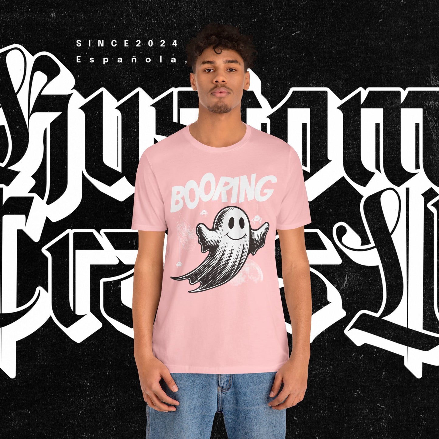 Ghostly Boo-Ring Fun Tee - Spooky Vibes, Perfect for Halloween, Casual Wear, Gift for Ghost Lovers, Graphic Tee, Trendy Outfit