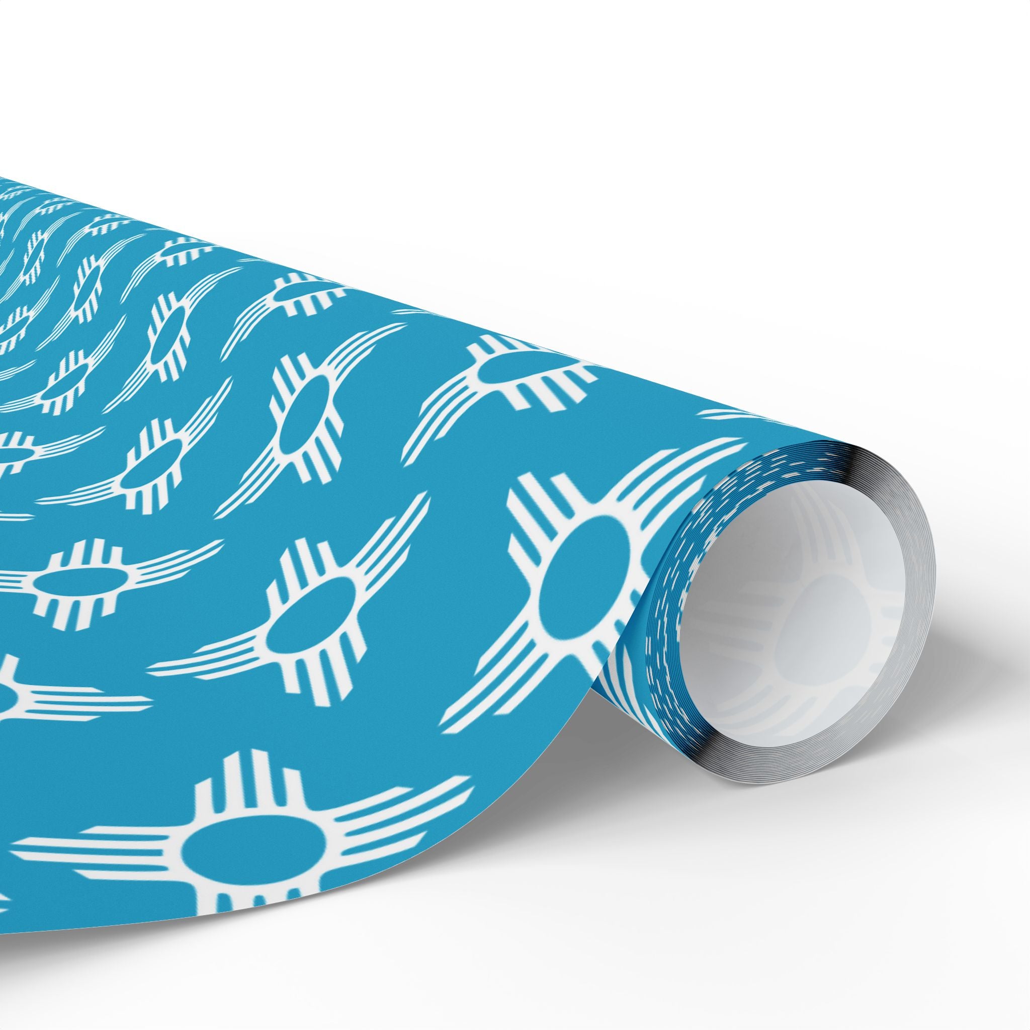 Zia Sun Pattern Wrapping Paper | Turquoise Southwestern Gift Wrap