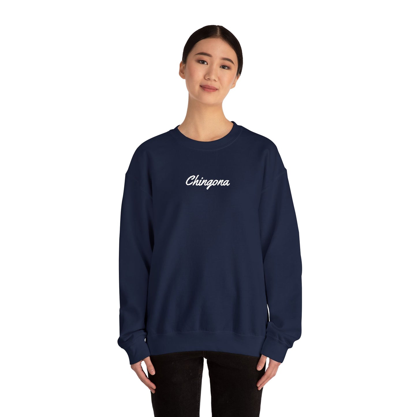 Chingona Embroidery  Heavy Blend Crewneck Sweatshirt