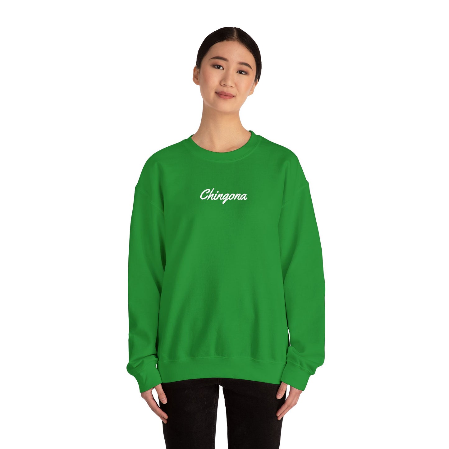 Chingona Embroidery  Heavy Blend Crewneck Sweatshirt