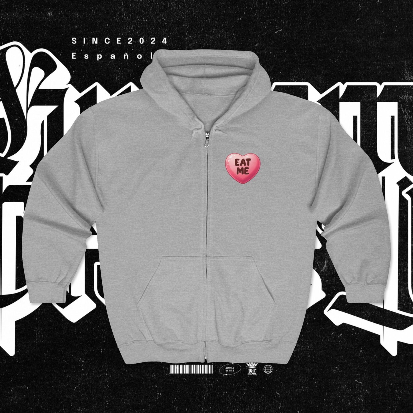 Eat Me - Heart Candy Zip Up Hoodie Sweatshirt