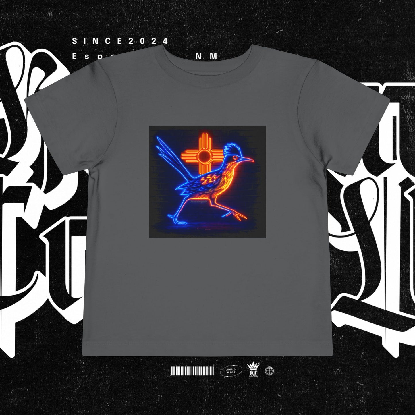 Neon Roadrunner New Mexico Design - Toddler Tee