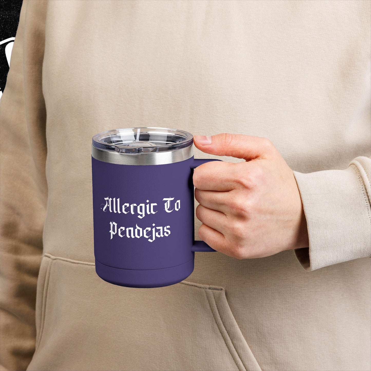 Allergic To Pendejas Coffee Mug Tumbler, 15oz - Stylish Drinkware for Coffee Lovers, Funny Gift for Friends, Unique Travel Mug, [...]