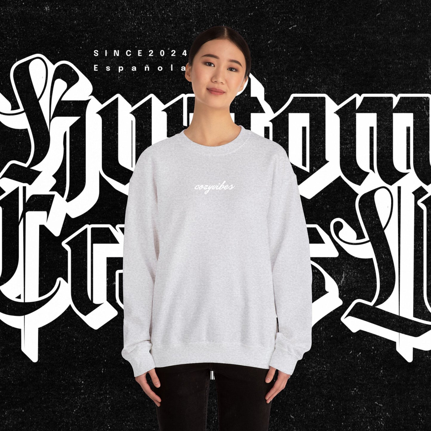 Cozy Vibes Embroidery Heavy Blend™ Crewneck Sweatshirt