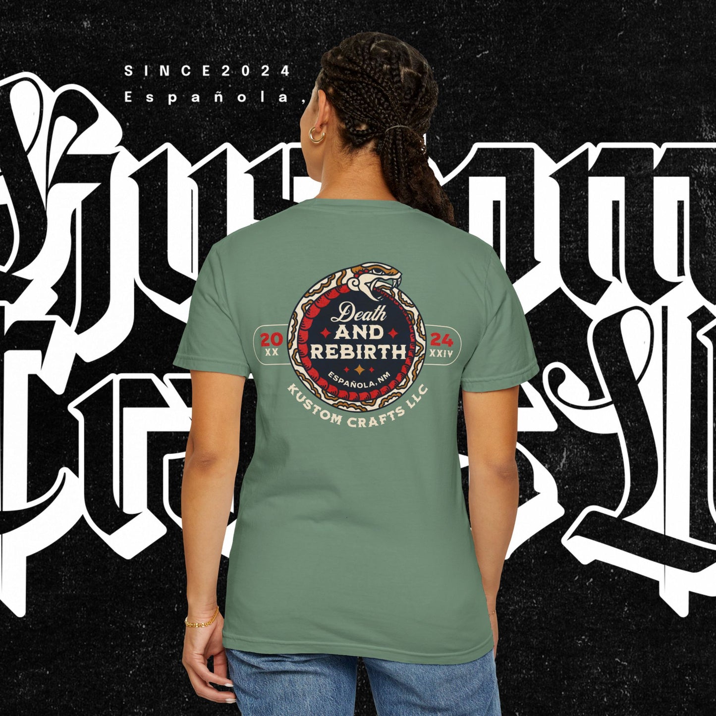 Death and Rebirth Red Snake Graphic Tee, Death Rebirth Unisex T-shirt, Streetwear Alternative Fashion, Serpent Design Shirt, Edgy Clothing