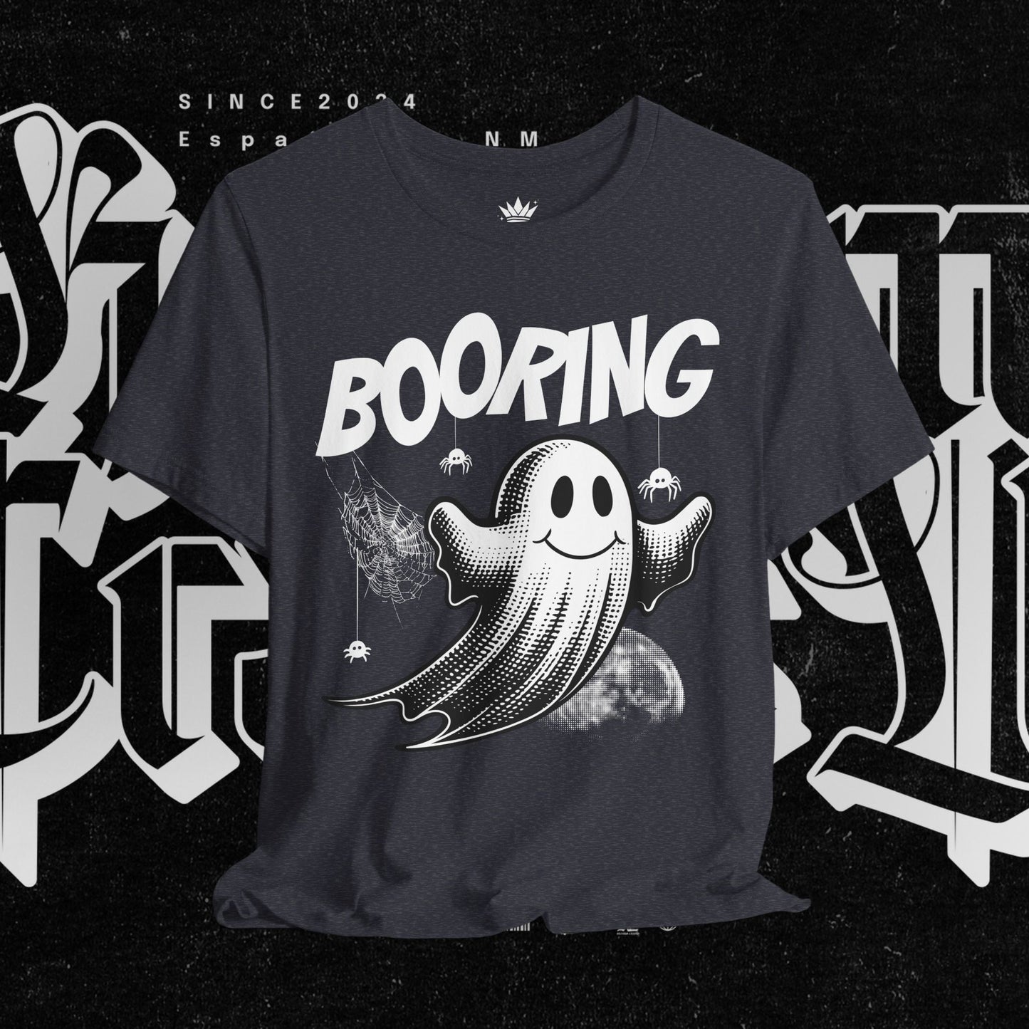 Ghostly Boo-Ring Fun Tee - Spooky Vibes, Perfect for Halloween, Casual Wear, Gift for Ghost Lovers, Graphic Tee, Trendy Outfit