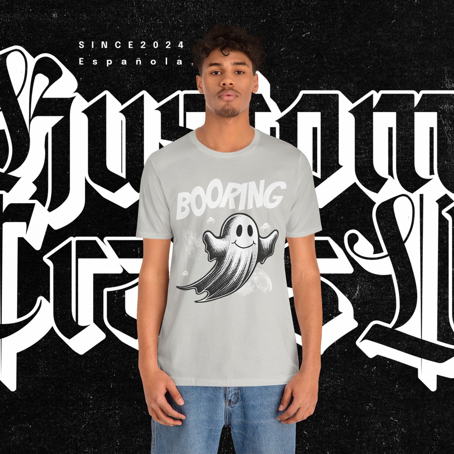 Ghostly Boo-Ring Fun Tee - Spooky Vibes, Perfect for Halloween, Casual Wear, Gift for Ghost Lovers, Graphic Tee, Trendy Outfit