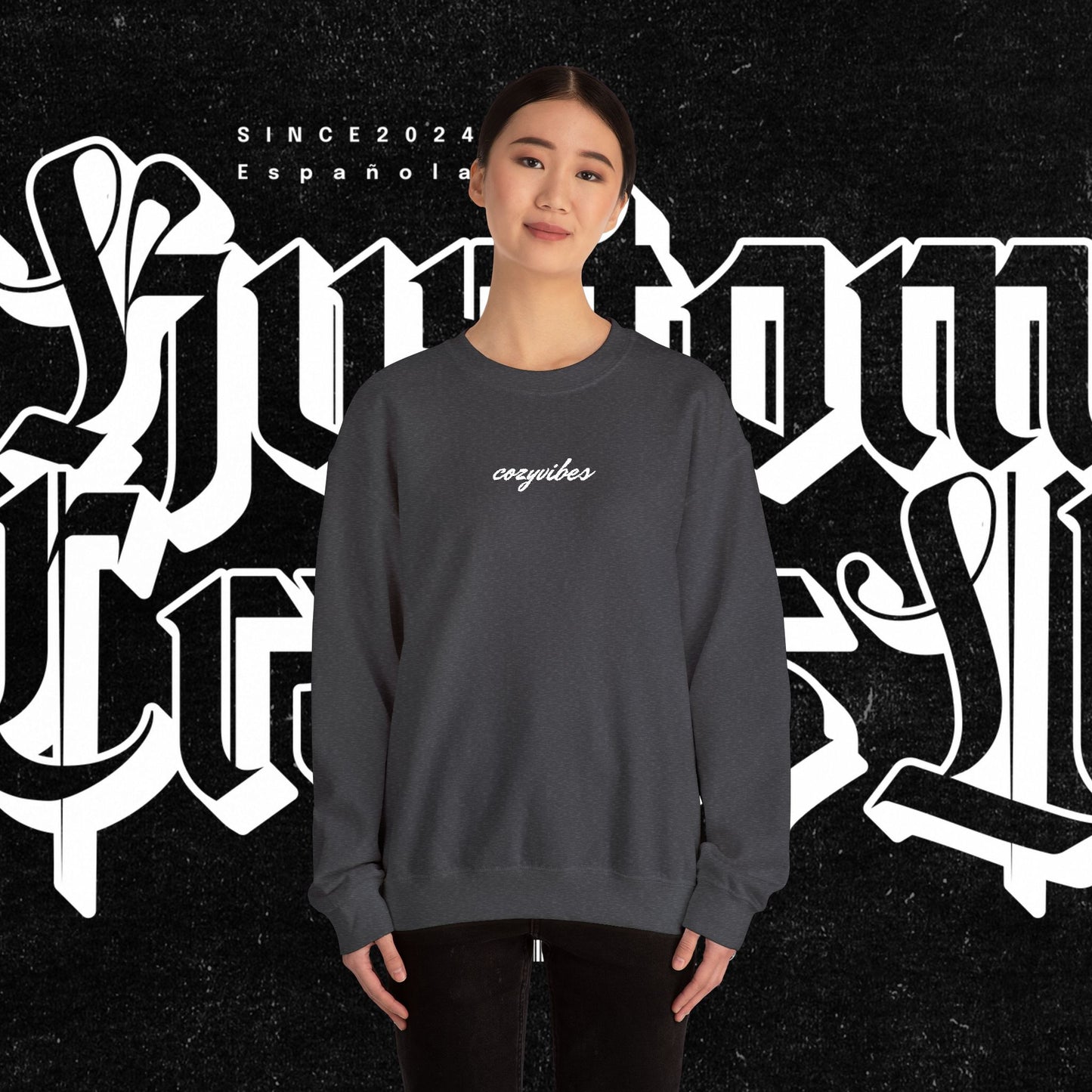 Cozy Vibes Embroidery Heavy Blend™ Crewneck Sweatshirt