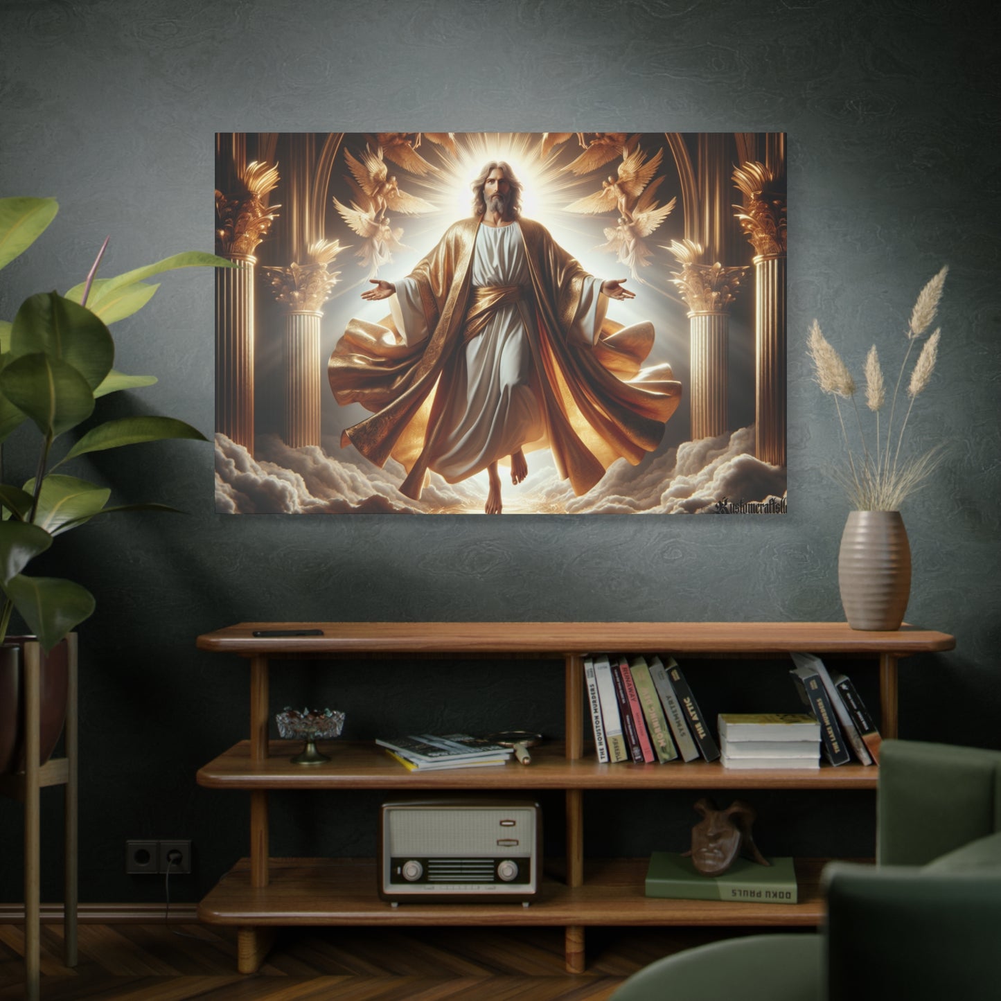 Divine Jesus Christ Canvas Wall Art, Spiritual Decor, Christian Home Decor, Inspirational Artwork, Religious Gift, Heavenly Wall Art