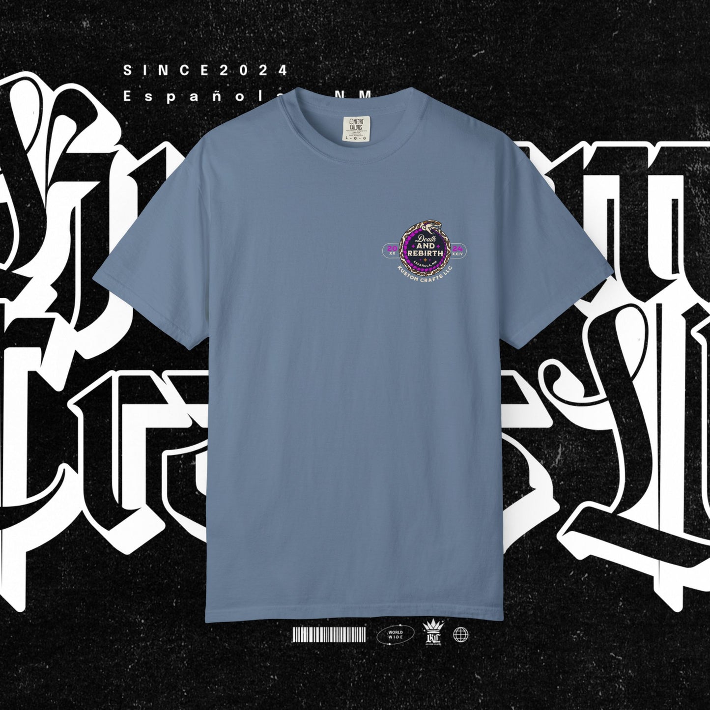 Death and Rebirth Bright Purple/Pink Snake Graphic Tee, Death Rebirth Unisex T-shirt, Streetwear Alternative Fashion, Serpent Design Shirt, Edgy Clothing