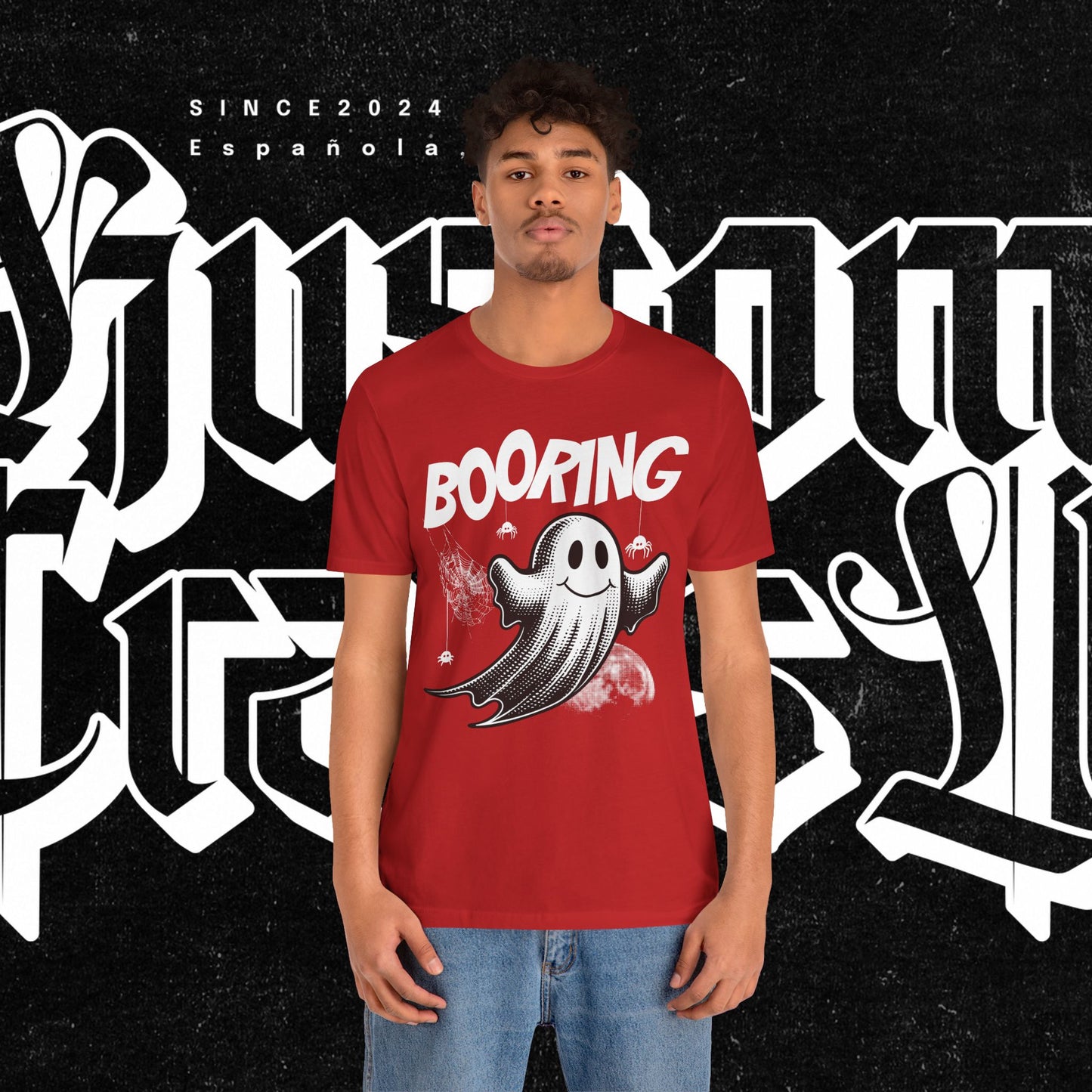 Ghostly Boo-Ring Fun Tee - Spooky Vibes, Perfect for Halloween, Casual Wear, Gift for Ghost Lovers, Graphic Tee, Trendy Outfit