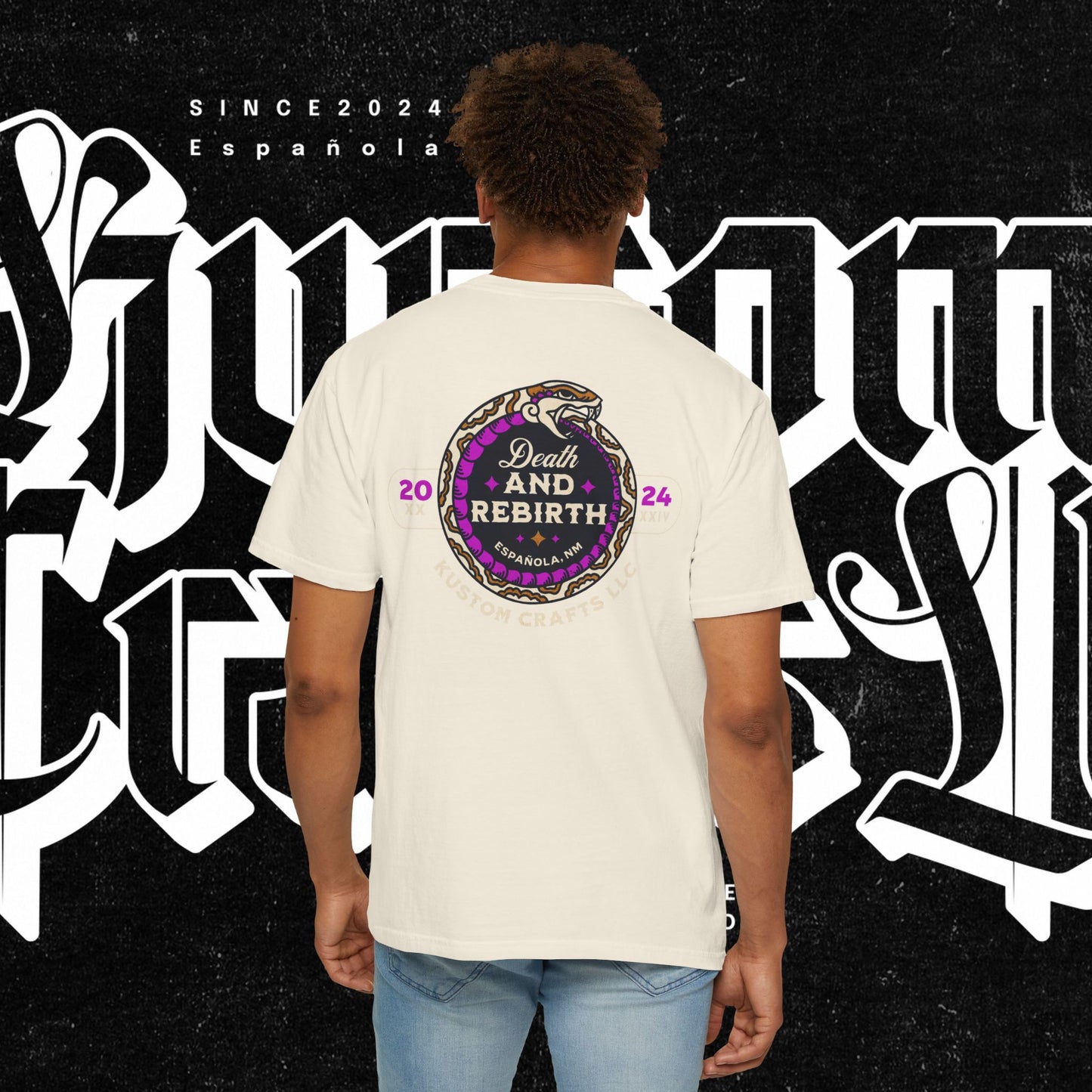 Death and Rebirth Bright Purple/Pink Snake Graphic Tee, Death Rebirth Unisex T-shirt, Streetwear Alternative Fashion, Serpent Design Shirt, Edgy Clothing