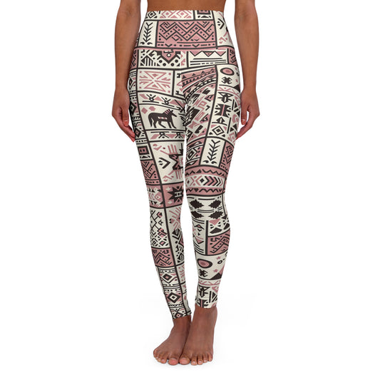 High Waisted Yoga Leggings | Bohemian Fitness Wear for Yoga, Gym, and Athleisure, Unique Patterned Leggings, Gift for Active Lifestyle