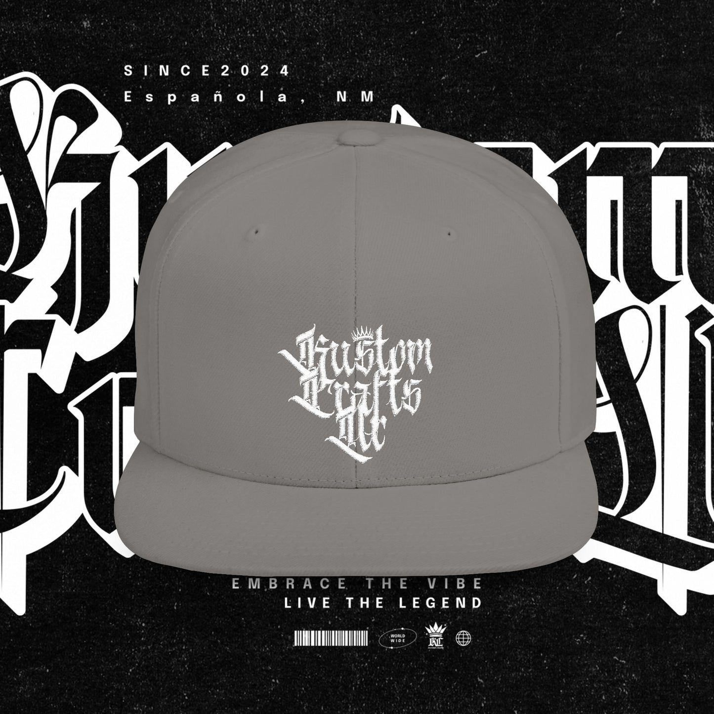 Custom Flat Bill Snapback Hat | Embrace the Vibe, Live the Legend | Perfect for Streetwear, Festivals, Casual Outings, Gifts