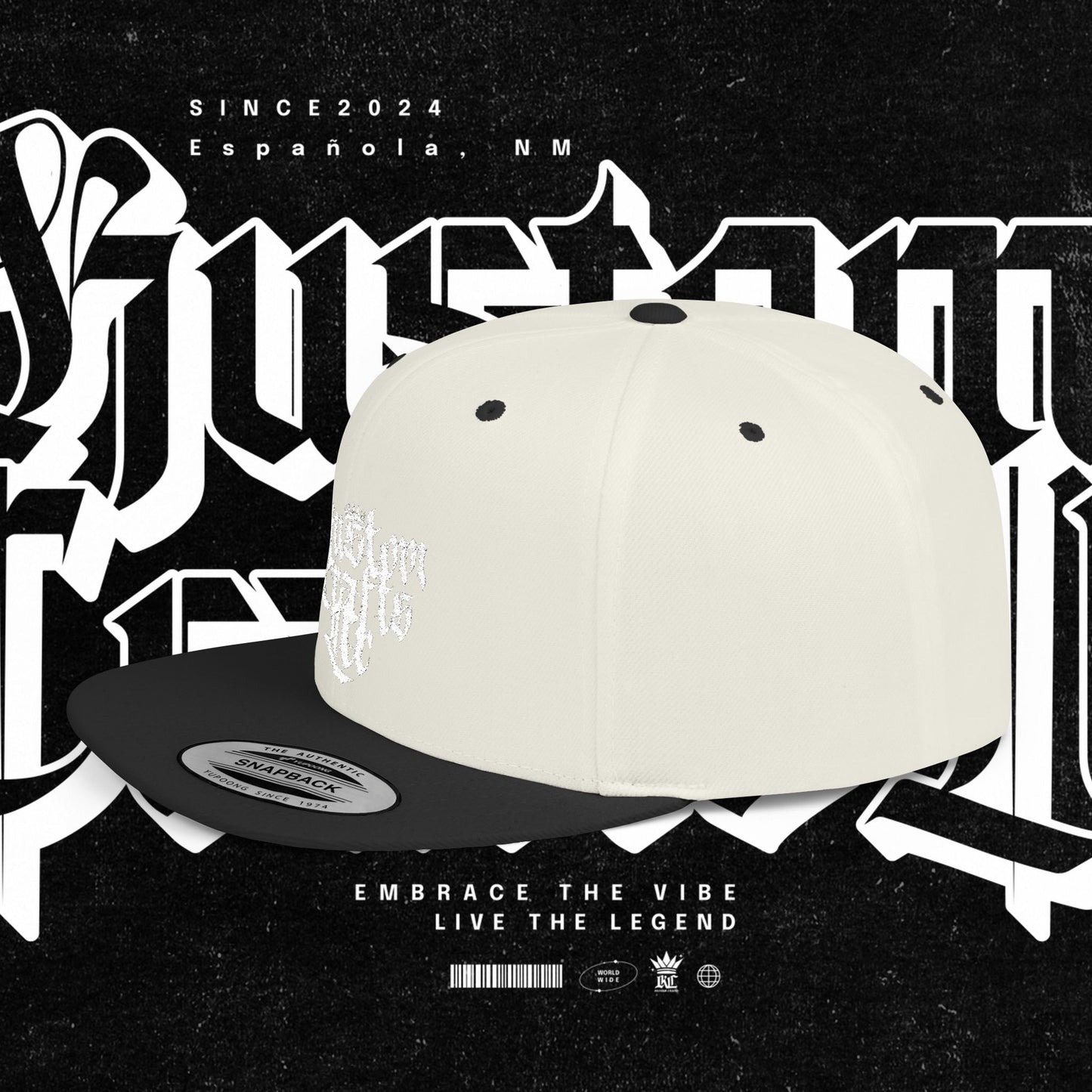 Custom Flat Bill Snapback Hat | Embrace the Vibe, Live the Legend | Perfect for Streetwear, Festivals, Casual Outings, Gifts