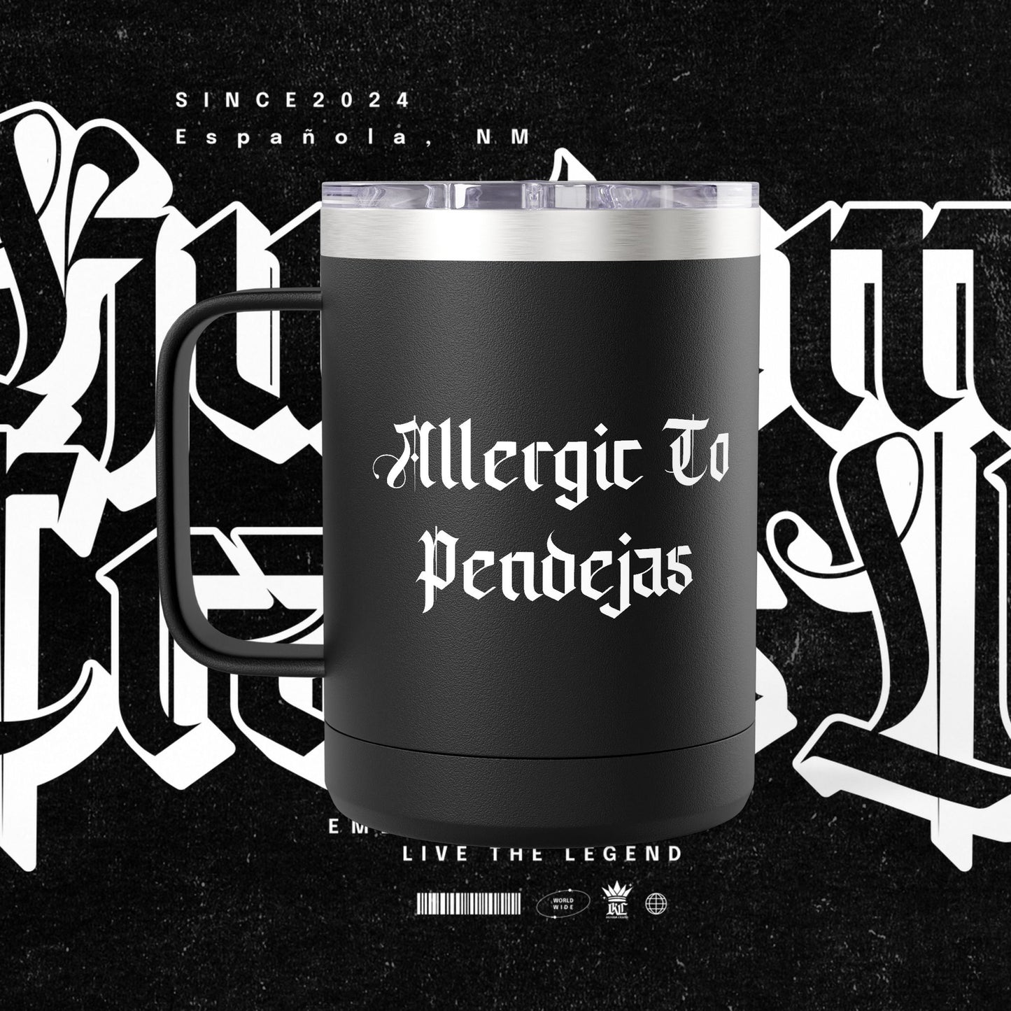 Allergic To Pendejas Coffee Mug Tumbler, 15oz - Stylish Drinkware for Coffee Lovers, Funny Gift for Friends, Unique Travel Mug, [...]
