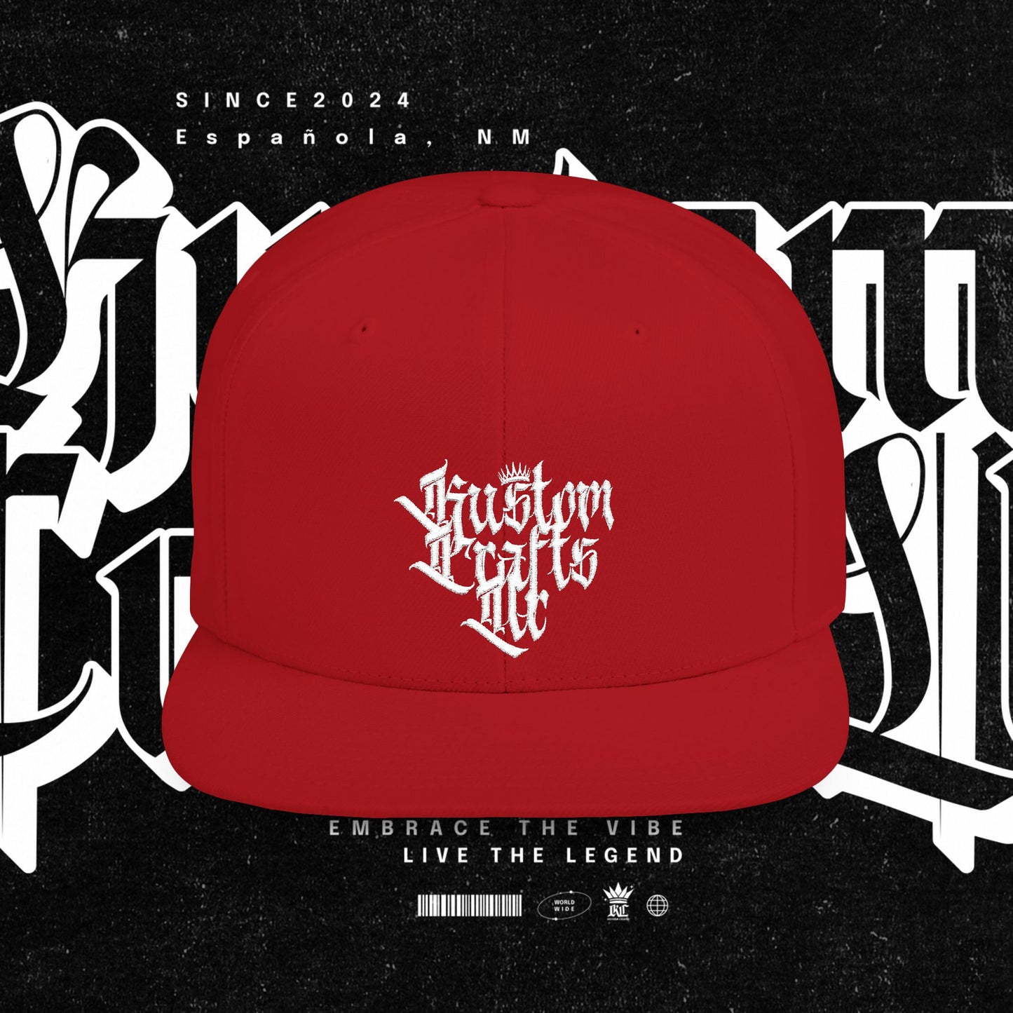 Custom Flat Bill Snapback Hat | Embrace the Vibe, Live the Legend | Perfect for Streetwear, Festivals, Casual Outings, Gifts