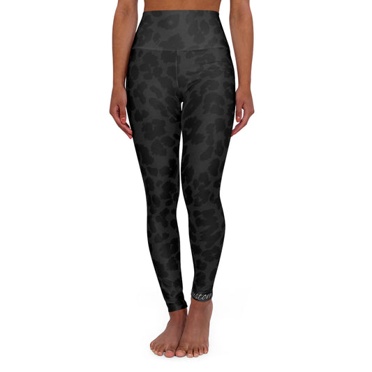 Black Cheetah Print Stylish High Waisted Yoga Leggings, Fitness Leggings, Exercise Gear, Yoga Apparel, Activewear, Gifts for Her