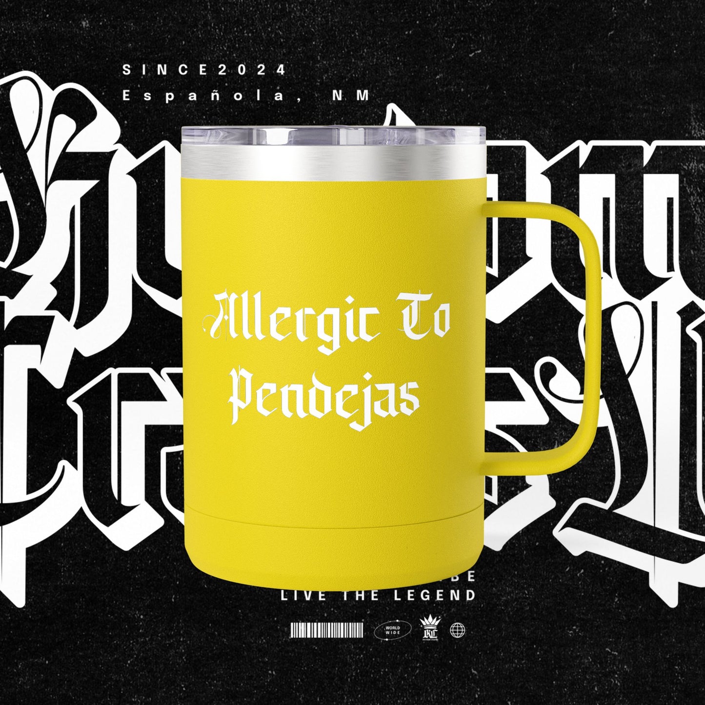 Allergic To Pendejas Coffee Mug Tumbler, 15oz - Stylish Drinkware for Coffee Lovers, Funny Gift for Friends, Unique Travel Mug, [...]