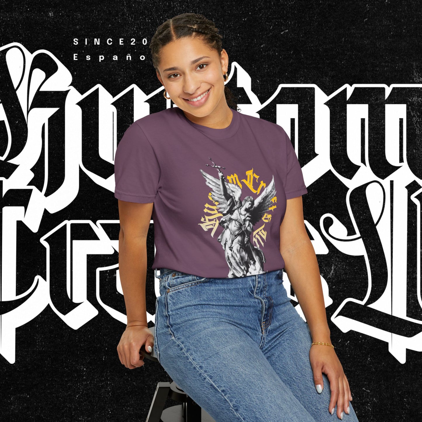 Saint Micheal Vintage-Inspired Graphic T-Shirt featuring Angel Design, Perfect for Casual Wear, Gift for Art Lovers, Streetwear Essential, Unisex Tee