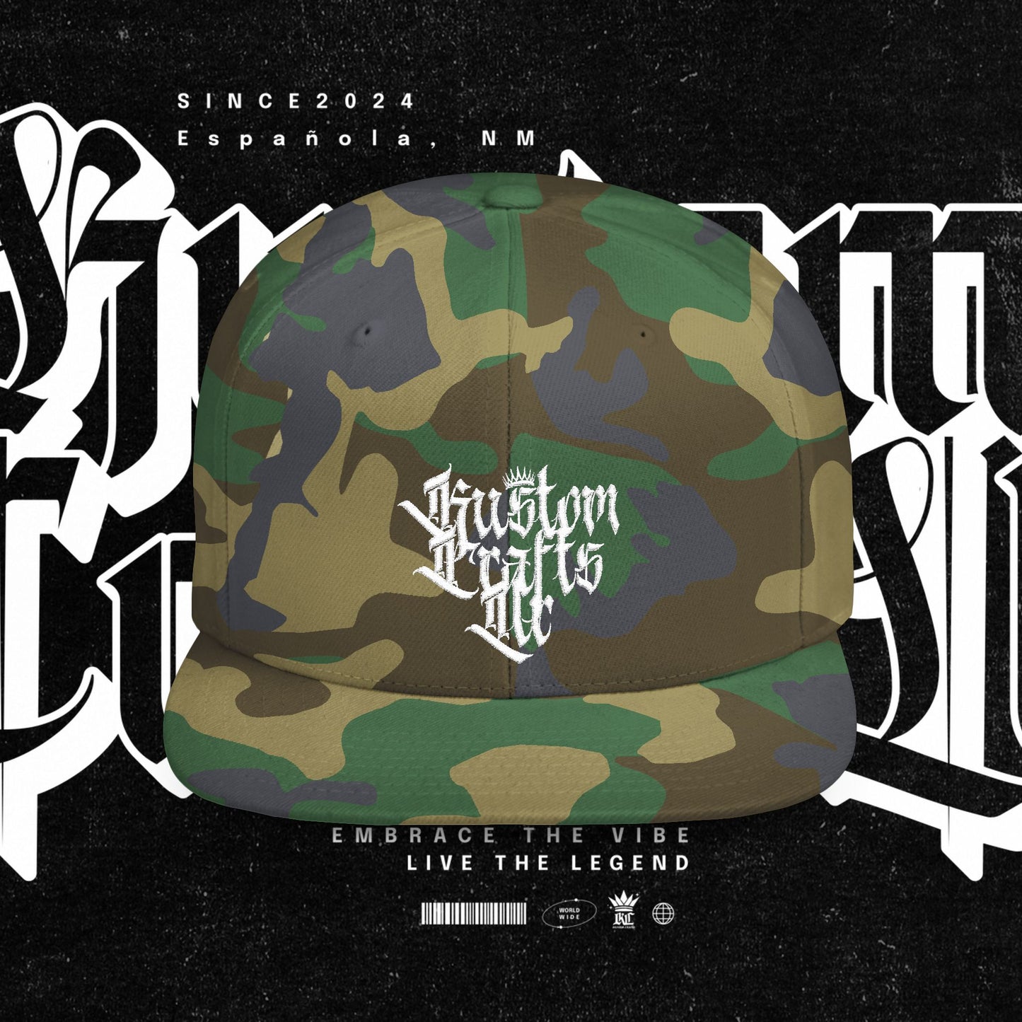 Custom Flat Bill Snapback Hat | Embrace the Vibe, Live the Legend | Perfect for Streetwear, Festivals, Casual Outings, Gifts