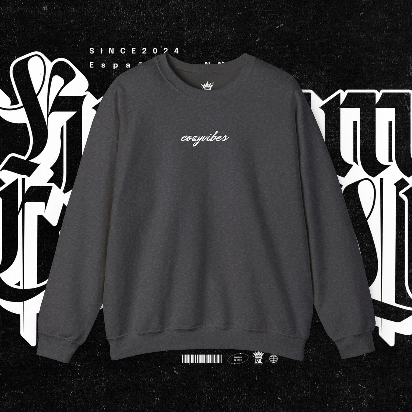 Cozy Vibes Embroidery Heavy Blend™ Crewneck Sweatshirt