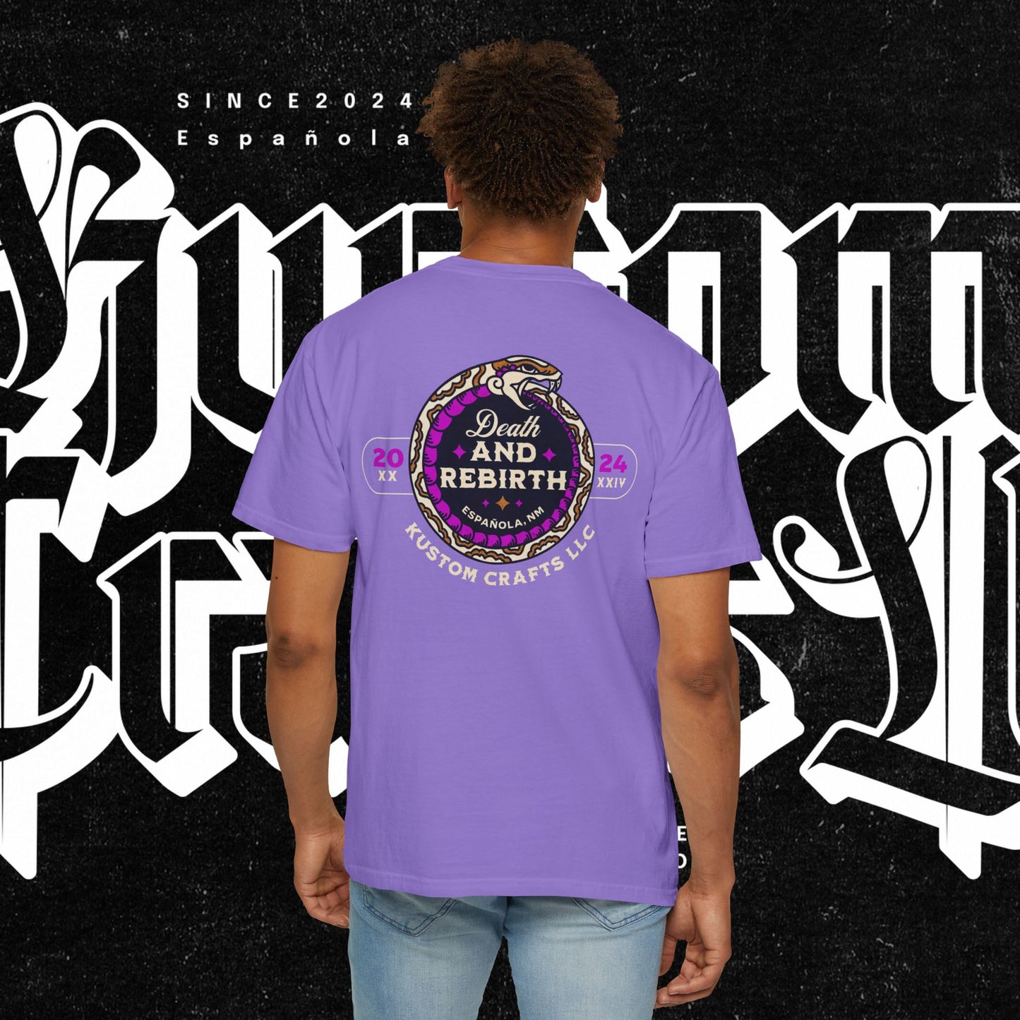 Death and Rebirth Bright Purple/Pink Snake Graphic Tee, Death Rebirth Unisex T-shirt, Streetwear Alternative Fashion, Serpent Design Shirt, Edgy Clothing