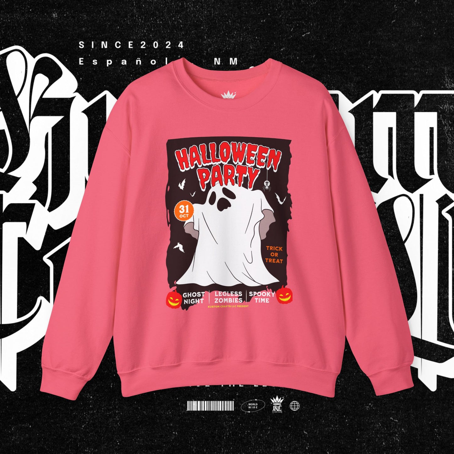 Halloween Party Sweatshirt, Spooky Season Apparel, Ghost Design Crewneck, Unisex Halloween Gift, Cozy Fall Fashion