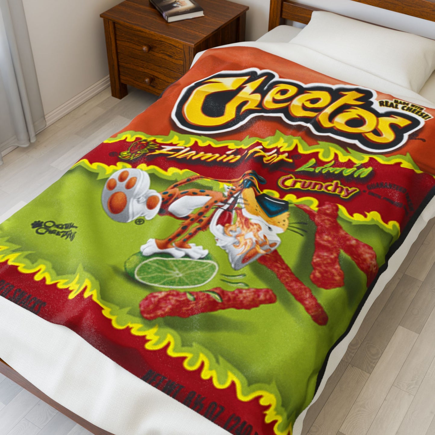 Cozy Flammin Hot Cheetos Velveteen Plush Blanket for Relaxation, Flamin' Hot Cheetos Inspired Gift for Snack Lovers, Soft Decorative Throw, Perfect for [...]
