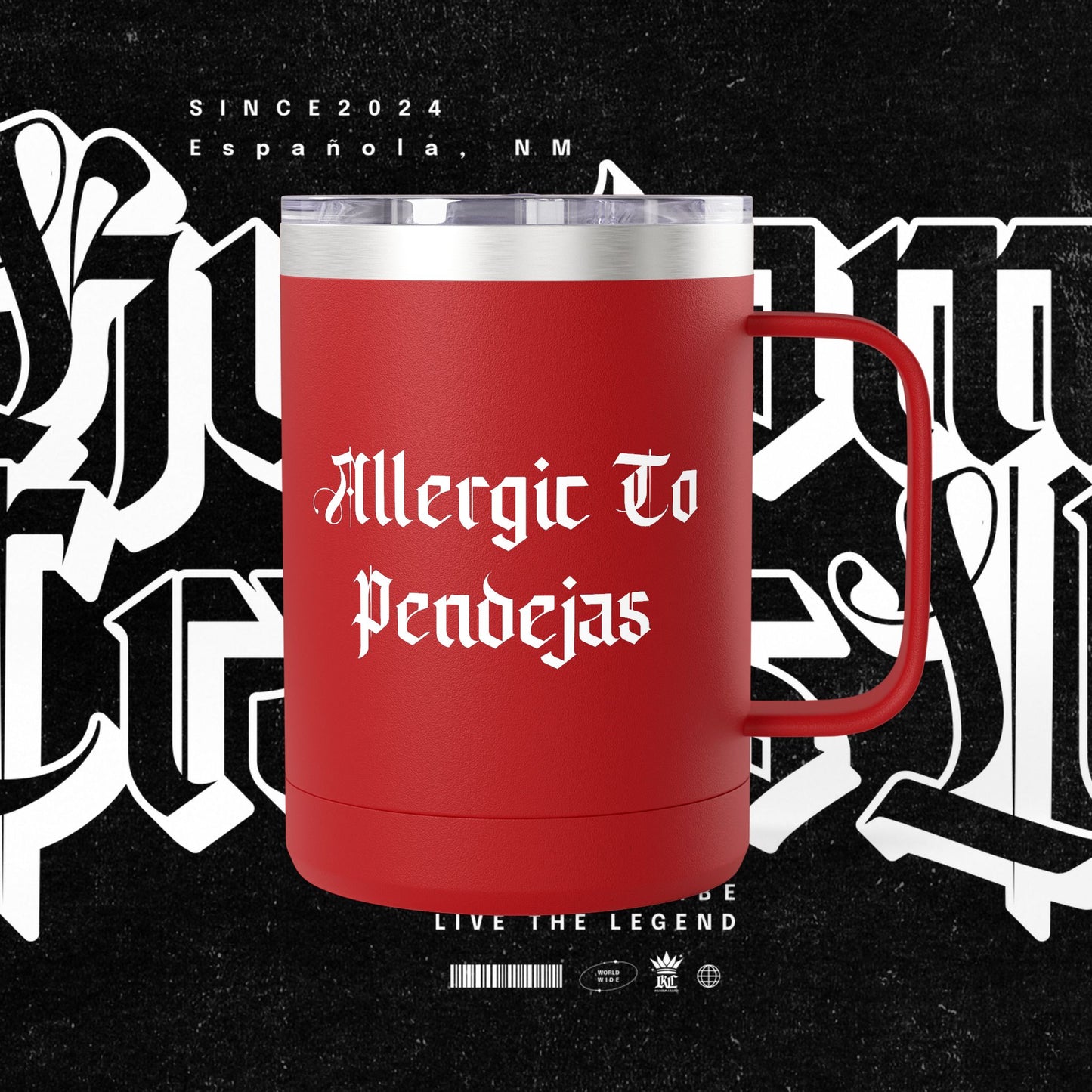 Allergic To Pendejas Coffee Mug Tumbler, 15oz - Stylish Drinkware for Coffee Lovers, Funny Gift for Friends, Unique Travel Mug, [...]
